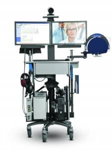 Figure 1. The teleaudiology cart with Otometrics equipment integrated with the OTOsuite software is a practical example of how integration enables clinicians to help patients in remote areas.