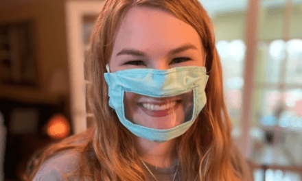 Student Makes Masks with Plastic Panels to Help Aid Communication